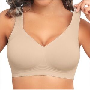 PoseFree Womens Seamless Wireless Supportive Bra Push Up Comfort SoftNoUnderwire